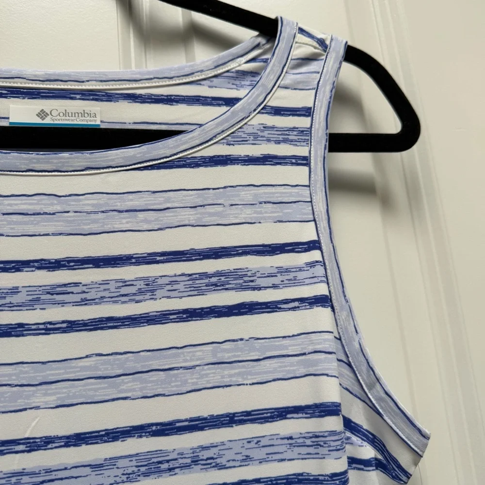 COLUMBIA SLEEVELESS ACTIVE FIT CHILL RIVER PRINTED SHEATH DRESS STRIPES SMALL - Picture 3 of 13